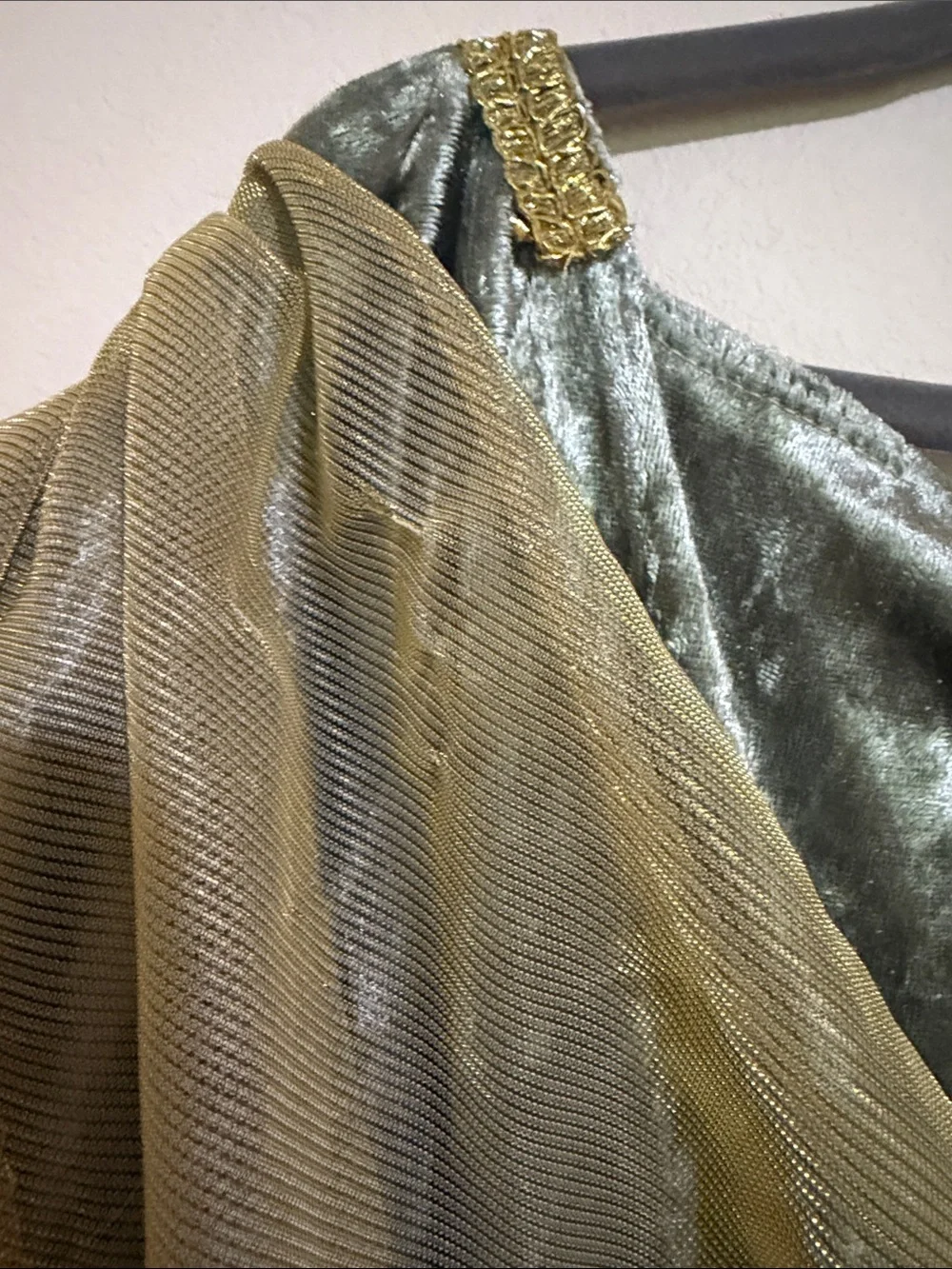 California Costumes Girls Medieval Renaissance Green Velvet dress and cape